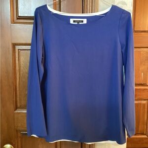 Lafayette 148 New York Royal Blue Long Sleeve Blouse